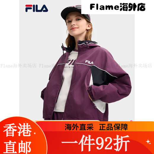 FILA FILA official women's woven jacket 2025 spring new style fashionable casual loose color combination S160/80A/S
