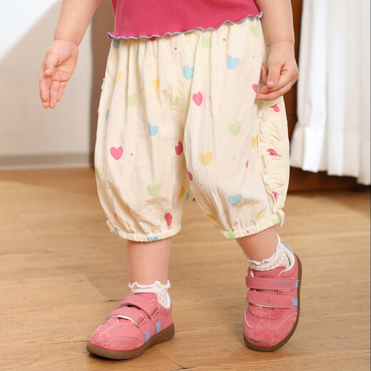 Luson Little O Dad Baby Mädchen Baby Girl Cropped Hosen dünne 2025 Sommer Neue Baby Butthose Rote Moskito-Repellenthose