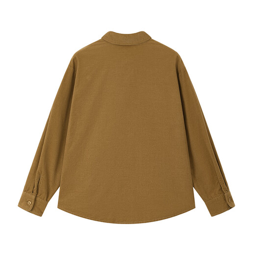 ELLE KIDS children's clothing Maillard long-sleeved shirt girls autumn and winter new corduroy embroidered retro style top khaki 120 (110/120)