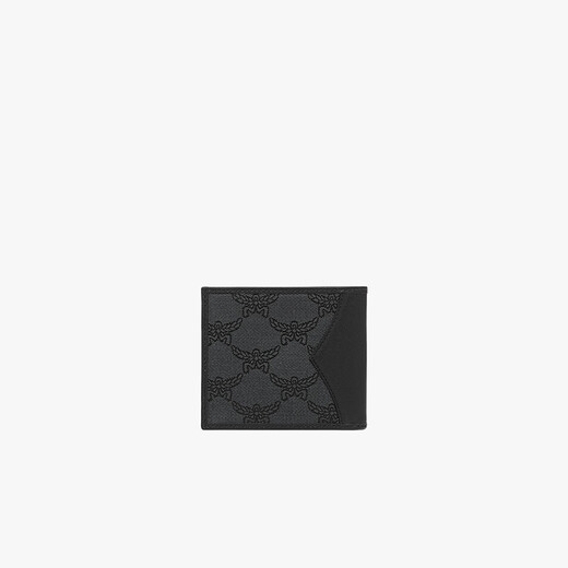 MCM  HIMMEL 情侣款牛皮革钱包对折式卡包 深灰色【礼物】