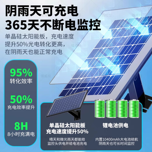 千米神眼太阳能三镜头5G监控器摄像头全景超高清夜视室户外360度无死角无电无网终身免流量手机远程免插电 【5G双板太阳能三镜头+128G卡】1800万像素 【十年质保】免费回放
