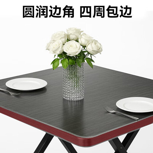 YOIK folding dining table home simple portable dining table rental house outdoor table walnut square table 80*80*75cm