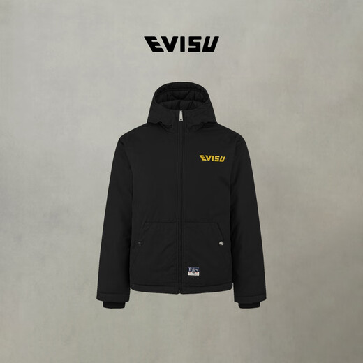 EVISU Fushen Men's Seagull Print Hooded Casual Jacket Black L