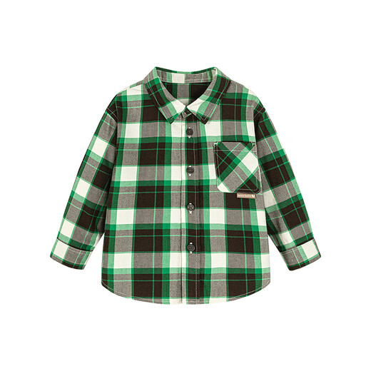 Mini Bala boys plaid shirt spring skin-friendly soft trendy cool children's long-sleeved loose baby top 25 years