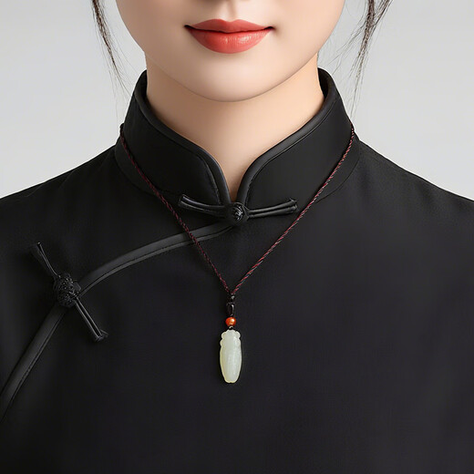 Fengxi Jewelry Hotan Jade Pendant is a blockbuster Jade Chan Cicada Jade Pendant Necklace Birthday Gift for Men and Women