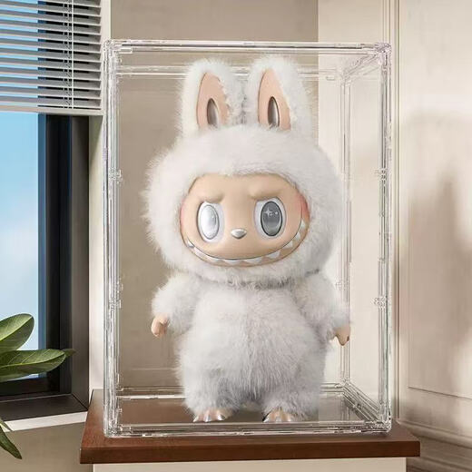 Manle rabbit labubu display box acrylic big spring field big summer doll put labubu doll blind box storage box huge size magnetic door opening 50*29.5*37