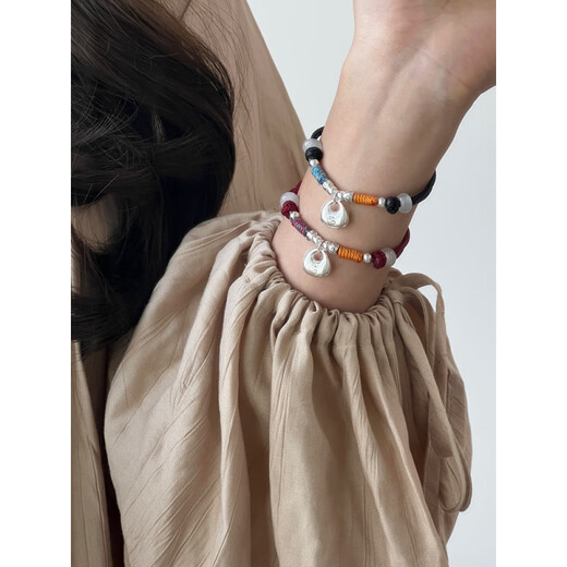 Companion blessing couple niche gift solid 999 sterling silver safe little fat blessing bag red rope animal year bracelet silver bracelet bracelet burgundy gift box packaging