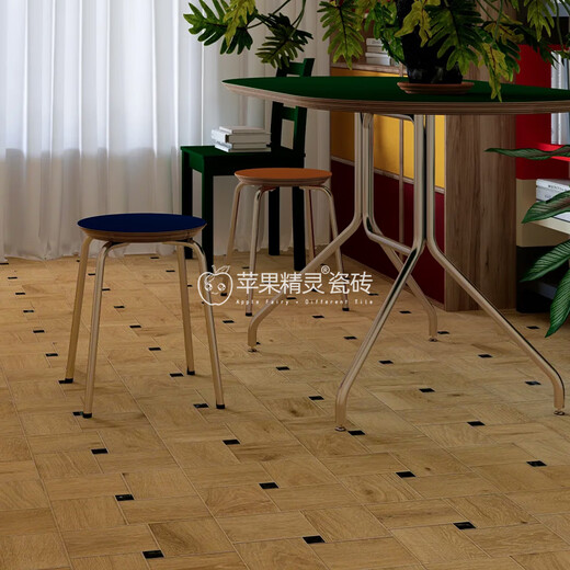 Apple Elf Versailles parquet wood grain brick 600x600 full porcelain white embryo dining room bedroom floor tiles anti-slip imitation solid wood floor 6630 mold X-font style full porcelain 3C Appendix G 600x600