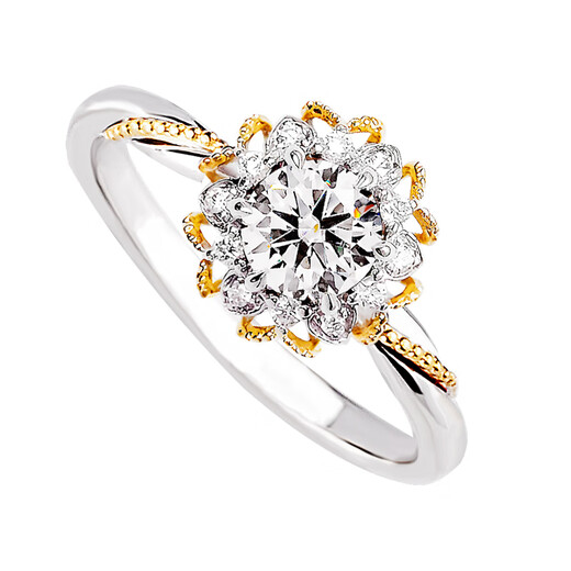 Yadige artificially cultivated diamond ring for women 18K rose gold white flower diamond ring 50 points 1 carat bouquet wedding ring D VVS1/very slightly flawed NGIC certificate/3EX+18K gold