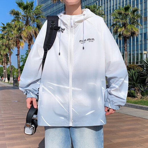 奥计高中生衣服男冰丝男生高中初中生青少年大童夏天轻薄透气外套连帽 6626绿色(单件外套) 品质升级 XL 110-130斤左右