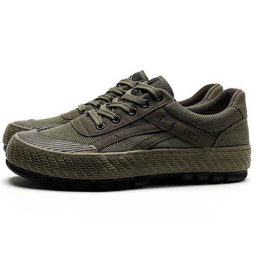 
3522 soft sole wear-resistant non-slip labor protection shoes men's flat sole construction site farmland work shoes Jiefang shoes wholesale earth yellow 39
