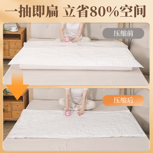 PuLian Latex Mattress Vacuum Compressed Bags for Clothes and Quilts Thick Storage Quilts for Packing and Moving 12 Silk Extra Thick, Moisture and Dustproof/Reusable丨No Pump Large Size Length 130*Width 100cm丶5-Layer Upgrade