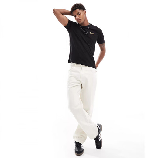 阿玛尼（Emporio Armani）EA7 男士纯棉修身时尚休闲短袖T恤 黄色 U7036 XS/M 在途7月底发 XS