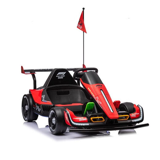 Captain America's large retractable high-speed children's electric drift kart can sit in an adult F1 high-performance racing remote control car. Red + length adjustment + remote control + 24V/14A electricity. Two-person dual-drive drift kart.