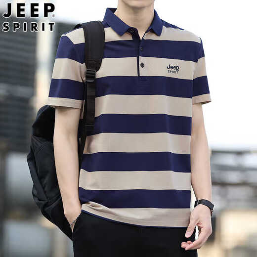 Jeep Spirit Jeep Jeep Jeep Jeep Camiseta de manga corta Summer Summer Tamaño grande Lapa de solapa informal
