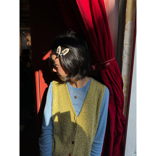 Tagi.金属鼓鼓小花无痕发夹醋酸鸭嘴夹刘海夹发卡-玳瑁可可
