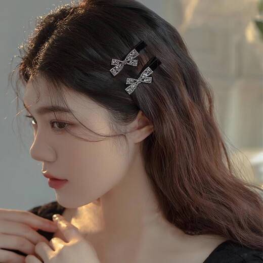 Xiang Wan hairpins 2 pieces bow side hairpins forehead side clips broken hairpins duckbill one-word clip bangs clip gift