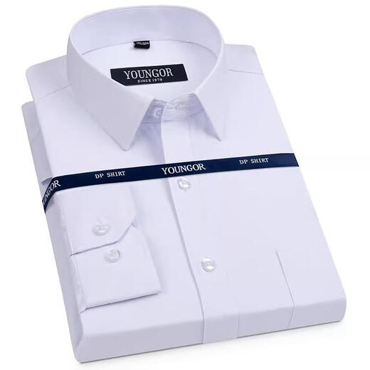 CEO official Yageol long-sleeved shirt for men's spring and autumn 2025 free ironing business casual professional formal wear white shirt 6625 [Narrow blue stripes] 38 100Jin[Jin equals 0.5 kg]-120Jin[Jin equals 0.5 kg]