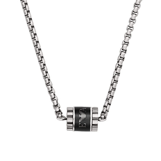 Armani necklace fashion bead transfer bead small waist clavicle chain necklace EGS2844040 men's black