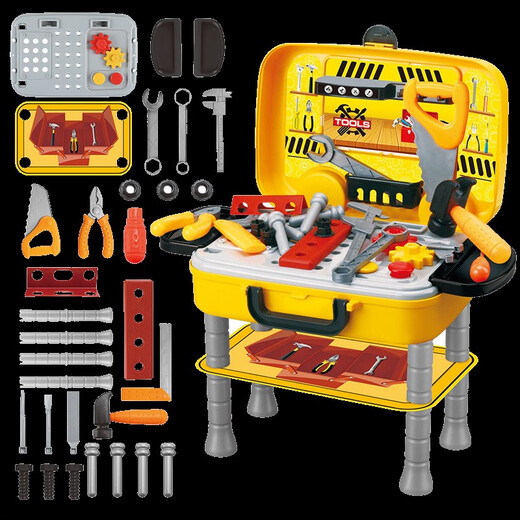 
Jiashi screw toys 1-3 years old children's repair tool box set for home appliance drill baby weitai puzzle multi-function 334 pieces + chair tool table + building block gear chain 1