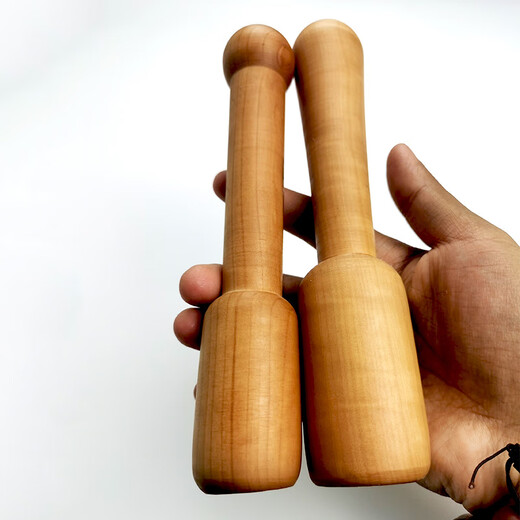 Garlic hammer garlic pounder garlic masher jujube wood carved exquisite garlic pounder kitchen utensils garlic chirp garlic pounding stick pear wood medicine hammer yellow pear wood length 19 cm diameter 3.5 cm