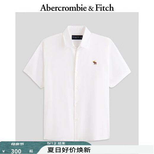 
TOME BORNEKABERCROMBIE / FITCH Men's Clothing 25 Summer New Classic Little Elk LOGO Commuter Oxford Short Sleeve White XS (17084A) All Size