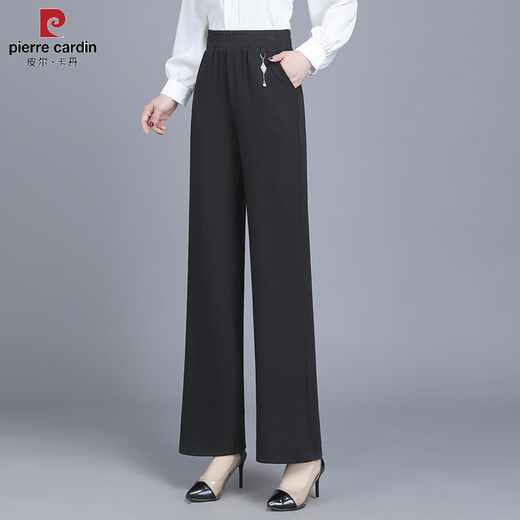 Pierre CARDIN (PIERRE CARDIN) middle-aged m mother wide-leg pants summer thin casual pants loose new straight middle-aged elastic large-size women's pants houndstooth 2687 early summer thin XL 80-95Jin [Jin equals 0.5 kg]
