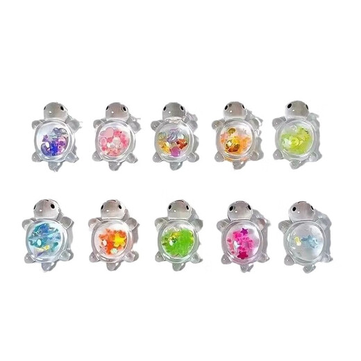 New luminous transparent sequin turtle cute diy cream glue accessories desktop car ornaments children's trendy toys sequin turtle 2 pack