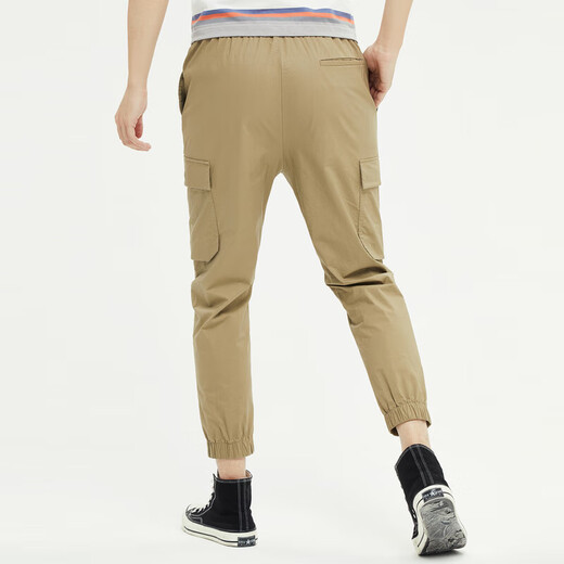 Seven Wolf casual pants men's pants summer trousers work pants fashion sports harem pants tie-leg pants men 701 (khaki) 2XL