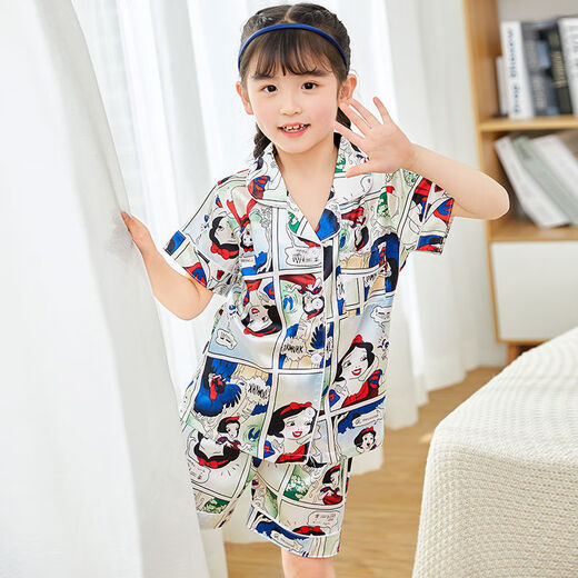 雷姆汀夏天短袖儿童睡衣冰丝薄款夏季男童小女孩宝宝卡通家居服套装 679#男童 170 14码建议身高125-135cm