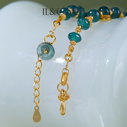 IL&CO Youke Oriental Hidden Spirit Jade Agate Ruyi Bracelet Gourd Bracelet Birthday and Valentine's Day Gift for Girlfriend Jingshen Tranquility Lucky Cloud + Jade + Gourd Bracelet