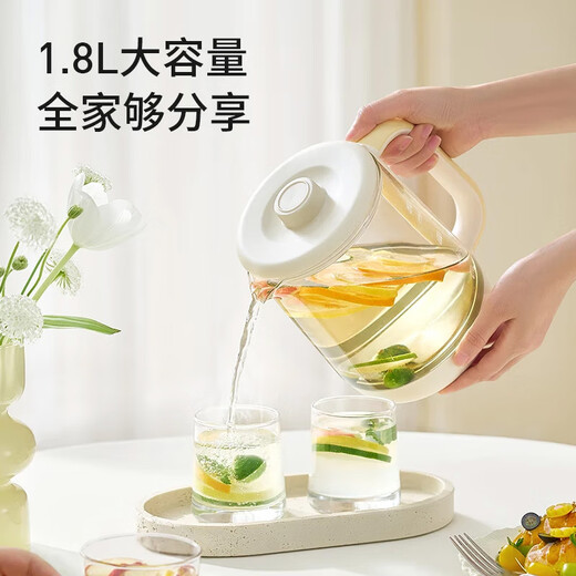 Joyoung Health Kettle 1.8L Large Capacity 316L Stainless Steel Heating Plate 24H Reservation Flower Teapot Boil Tea Kettle Automatic Power Off Constant Temperature Electric Kettle WY601 No Tea Blue 12H Insulation 1.8L