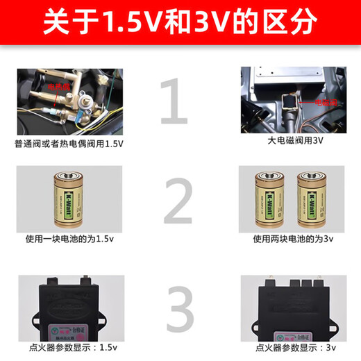 Bohuida is suitable for embedded double-burner gas stove pulse ignition controller with self-priming solenoid valve and flameout protection natural gas stove accessories. Double stove 1.5V pulse (with wire)