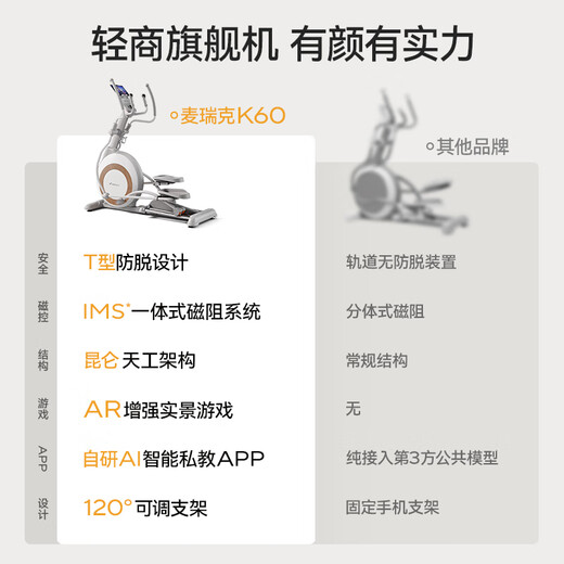 MERACH elliptical machine home smart elliptical machine space walker gym sports equipment K60 MR-E23W1 white