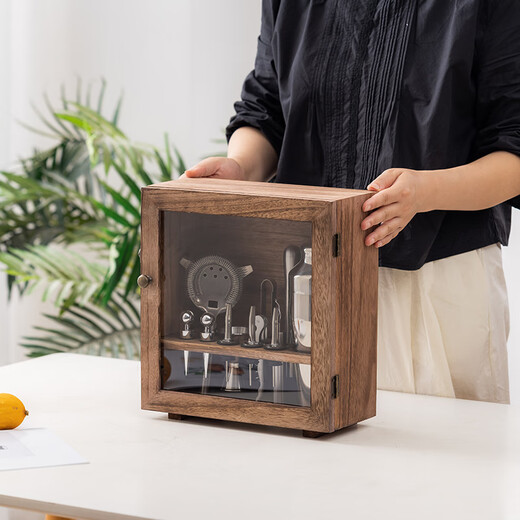 Miaopule quality Helens adjuster set dust-proof wooden box stainless steel shaker bar supplies adjuster three-stage dust-proof set