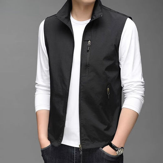 
Classic Car (LAOYECHE) Spring and Summer Vest Stand Collar Outdoor Trend Leisure Sports Fishing Vest Workwear Vest Men's Quick Dry Jacket 686 Military Green XL