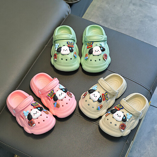 Children's hole shoes for boys and girls in summer 2025 new style medium and large children's baby wearing indoor non-slip sandals for boys blue 24 -25 size [inner length 17cm]