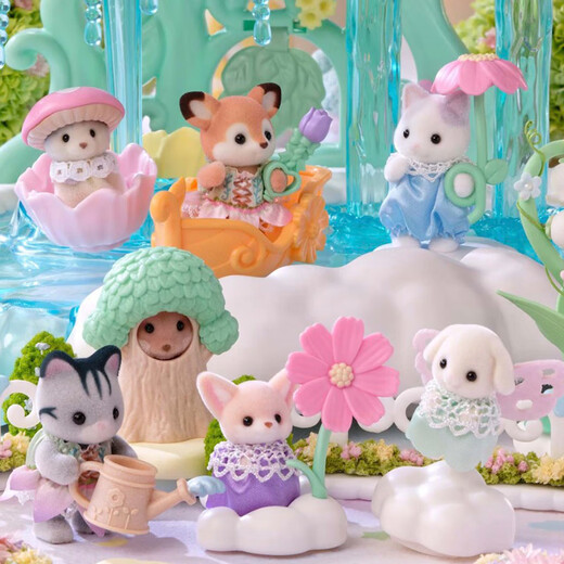 
Sylvanian families blind bags Makeup and cake party Playing house girls toy doll suit