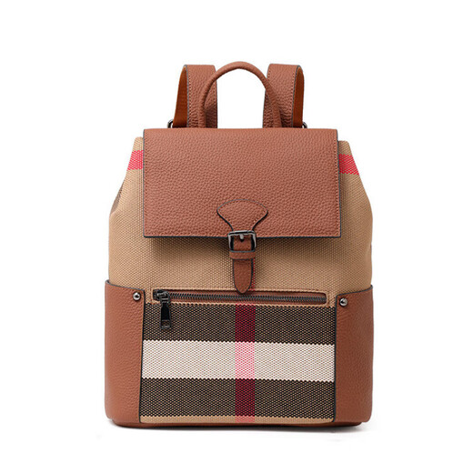 CITICITY Bag Women's Bag High-end Luxury Plaid Backpack Retro British 2025 New Commuter School Bag Travel Backpack Caramel Color (Exquisite Gift Box)