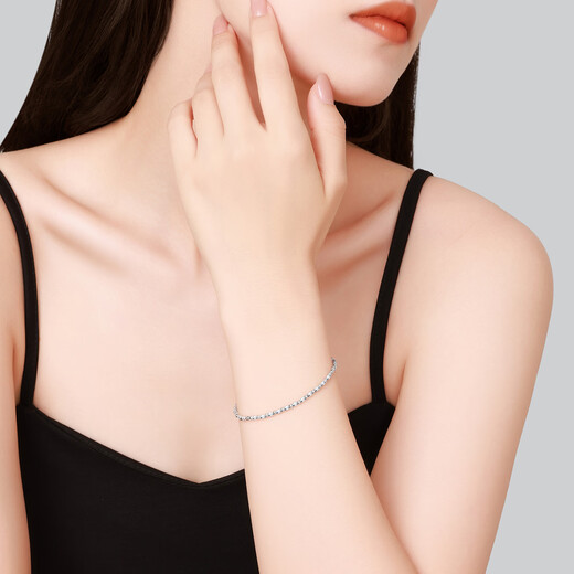 Chao Acer Explosive Blonde Beads Platinum Bracelet for Women PT950 Bracelet Stacked as a Gift for Girlfriend, Estimated Labor Cost 550 Yuan, 6g, Chain Length Approximately 16cm + Tail Chain