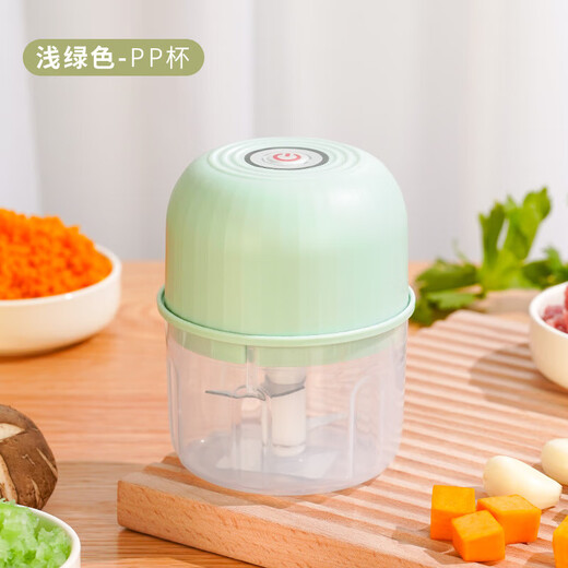 TMJD MISS, durable for ten years, German electric garlic masher, garlic grinder, garlic chili kitchen household fully automatic meat grinder, mint green, strong power, 1 pack, one-button grinding