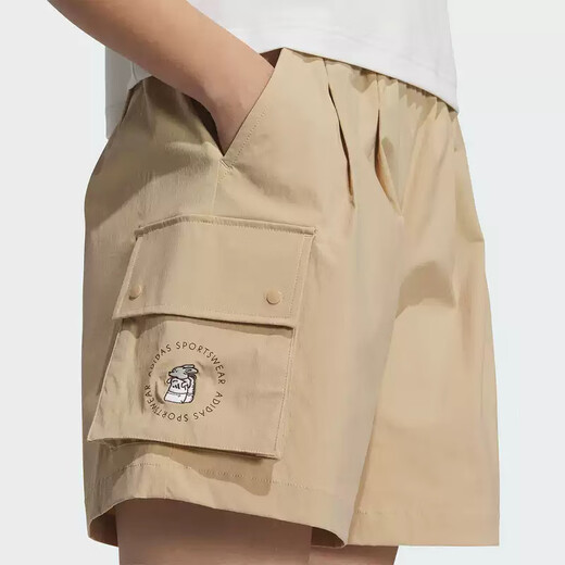 阿迪达斯 （adidas）短裤女裤2025夏季新款运动裤工装风舒适透气休闲短裤子 JL9274卡其色 M