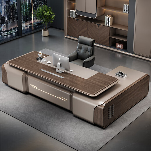 Baevians Desk Boss Desk Light Luxury E0 Level President Desk Office Executive Desk Manager Desk Leadership Desk Office Workbench 3.2 Meter Boss Desk E0 Level Plate + Guide Rail Box