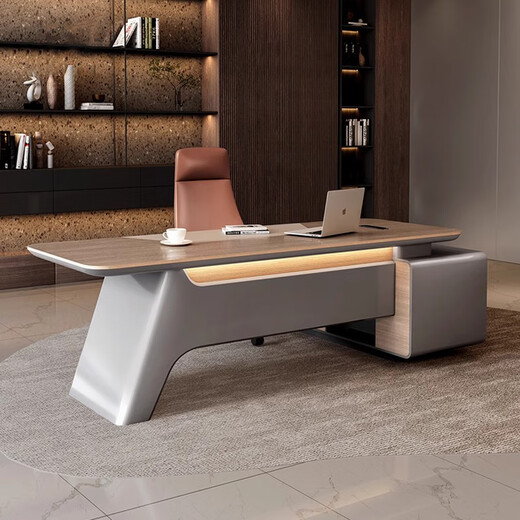 Mu Zhexi's high-end and elegant boss table, light luxury and high-end sense, president's table, executive desk, modern general manager's office desk and chair combination, 2.4-meter boss table