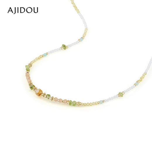 AJIDOU Ajidou Necklace Birthday Gift for Women Elegant Retro Pato Stone Necklace for Girlfriend and Wife Yellow Green