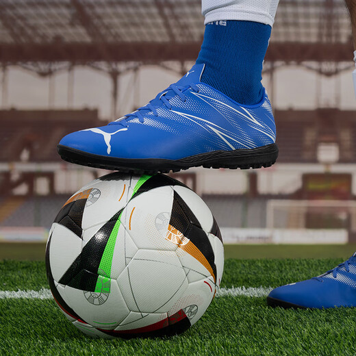 Puma (PUMA) Men's Football Shoes 2025 Winter New Human Grass Actual Non-Slip Wear-Resistant Actual Adult TT Broken Spike Football Shoes Blue-Puma White TT 107478-09/Photo Refund 5 40.5 (260mm)