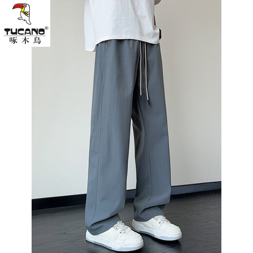 
Woodpecker (TUCANO) ice silk pants for men in summer 2025 thin loose straight casual pants for boys quick-drying cool sports wide-leg trousers 10333-K6636 Khaki XL about 125-145Jin [Jin equals 0.5 kg] can be worn