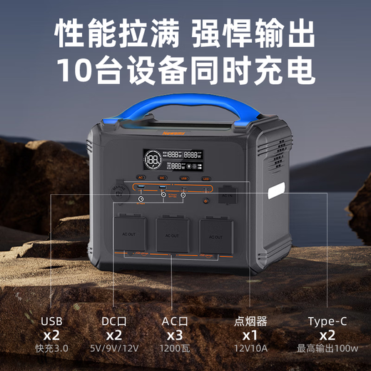 纽曼纽曼户外移动电源1200W车载应急便携式220V露营直播摆摊家用旅行 1200W 1048Wh 纽曼X1000