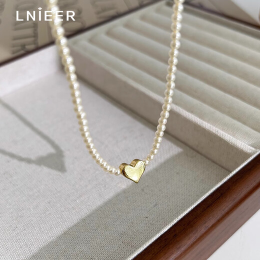 Lnieer Shijia Xiaomi Beads Love Pearl Necklace Women's Necklace Light Luxury High-Quality Accessories Clavicle Chain 2025 New Hot Style Love Pearl Necklace S925 Silver