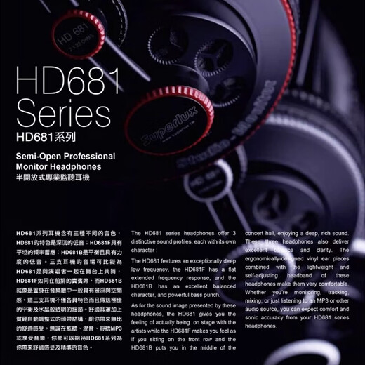 Shubole HD681 musical instrument special monitor headphone headset recording studio HD681B [Grayside]